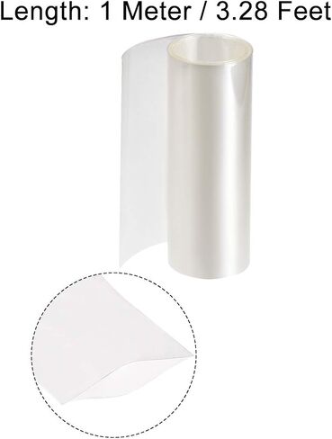 أنبوب الانكماش الحراري PVC من Uxcell مقاس 150 مم، غلاف عرض مسطح لطبقة مزدوجة 18650، 1 متر شفاف in Kuwait