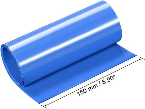 أنبوب الانكماش الحراري PVC من Uxcell مقاس 150 مم، غلاف عرض مسطح لطبقة مزدوجة 18650، 1 متر شفاف in Kuwait