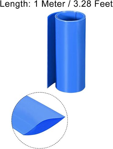 أنبوب الانكماش الحراري PVC من Uxcell مقاس 150 مم، غلاف عرض مسطح لطبقة مزدوجة 18650، 1 متر شفاف in Kuwait