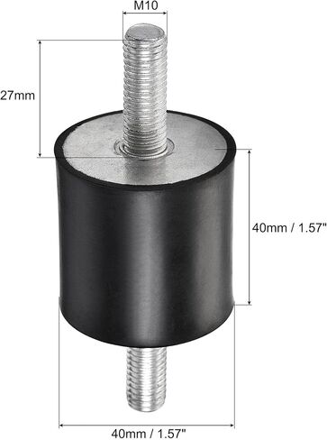 uxcell M10 Rubber Mounts, 2pcs Male/Male Vibration Isolator Shock Absorber, for Garage Motor Air Compressor Car Boat Bobbins, D40mmxH40mm in Saudi Arabia