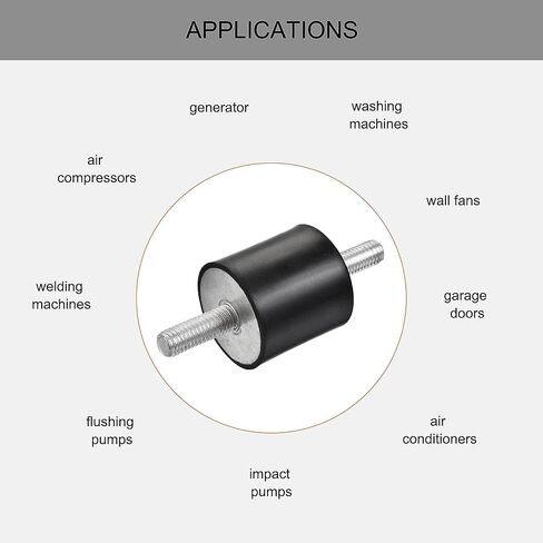uxcell M10 Rubber Mounts, 2pcs Male/Male Vibration Isolator Shock Absorber, for Garage Motor Air Compressor Car Boat Bobbins, D40mmxH40mm in Saudi Arabia