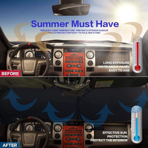 مظلة الزجاج الأمامي لحافلة Big Ant RV، مظلة شمسية عاكسة للأشعة فوق البنفسجية بقوة 240 طن تحافظ على برودة منزل RV الخاص بك، مخصصة للمركبات الترفيهية الأمامية والشاحنات والبيوت المتنقلة والحافلات الكبيرة in Kuwait