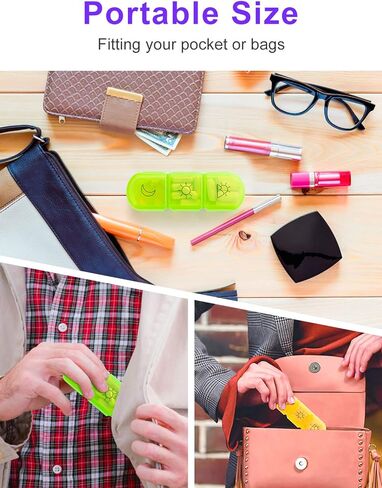 منظم حبوب منع الحمل الأسبوعي 3 مرات في اليوم، صندوق حبوب صغير الحجم لمدة 7 أيام، مقصورات كبيرة مقاومة للرطوبة، علبة حبوب الدواء، تذكير للأدوية، موزع حبوب السفر المحمول للحبوب/الفيتامين/زيت السمك (أزرق) in Kuwait