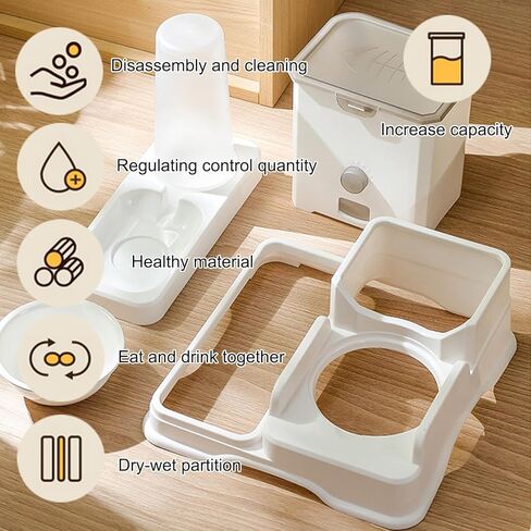 Bemodst Cat Bowls Dog Bowls Grain Bowls Double Bowls Large Capacity Water Bowls All-in-One Automatic Drinking Feeders Pet Supplies in Kuwait