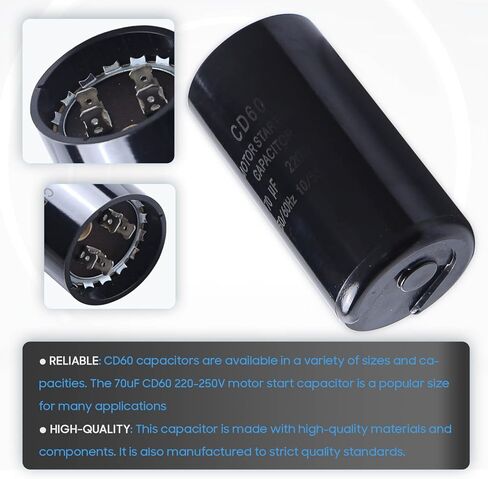 Seentech 124-149 uf/MFD 220-250 VAC Round Motor Start Capacitor 50/60 Hz AC Electric Replacement Part Universal Fit for AC Motor Run or Fan Start and Cool or Heat Pump Air Conditioner in Kuwait