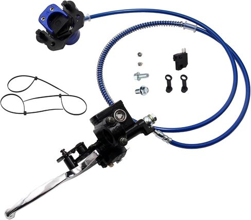 ATV Hydraulic Brake Assembly Master Cylinder Caliper Pads for 50cc 70cc 90cc 110cc 125cc 150cc 200cc 250cc Go Kart Quad Dirt Bike Buggy (BLUE-1) in Saudi Arabia