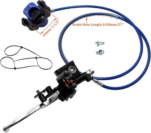 ATV Hydraulic Brake Assembly Master Cylinder Caliper Pads for 50cc 70cc 90cc 110cc 125cc 150cc 200cc 250cc Go Kart Quad Dirt Bike Buggy (BLUE-1) in Saudi Arabia