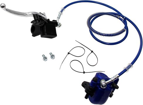 ATV Hydraulic Brake Assembly Master Cylinder Caliper Pads for 50cc 70cc 90cc 110cc 125cc 150cc 200cc 250cc Go Kart Quad Dirt Bike Buggy (BLUE-1) in Saudi Arabia