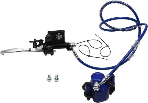ATV Hydraulic Brake Assembly Master Cylinder Caliper Pads for 50cc 70cc 90cc 110cc 125cc 150cc 200cc 250cc Go Kart Quad Dirt Bike Buggy (BLUE-1) in Saudi Arabia