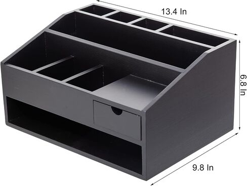 Wood Desk Drawer Organizers with File Organizer Pen holder Office Decor combo for Desk Organization Home can arrange office supplies such as calculators scissors pens note papers, etc. (black) in Saudi Arabia