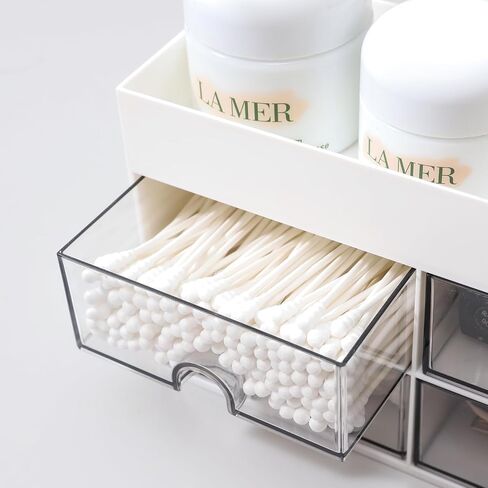 Desk Organizer with 4 Drawers, Makeup Organizer, 4 Compartments for nail polish, Lipstick, Brushes, Jewelry, Skincare, Bathroom Organization Boxes(Blue) in Saudi Arabia