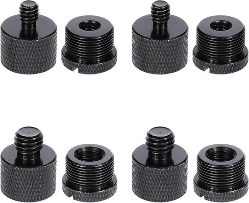 Molain 8Pcs Mic Stand Adapter Set, Alloy 5/8 Female to 3/8 Male 3/8 Female to 5/8 Male 5/8 Female to 1/4 Male 1/4 Female to 5/8 Male Screw for Mic Stand Boom Camera Tripod(Black) in Saudi Arabia