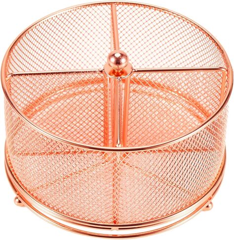 حامل أقلام للمكتب، منظم مكتب شبكي يدور 360 درجة بسعة كبيرة 4 مقصورات، ملحقات مكتبية متعددة الوظائف وحامل فرشاة مكياج للمكتب والمدرسة والمنزل (أسود) in Kuwait