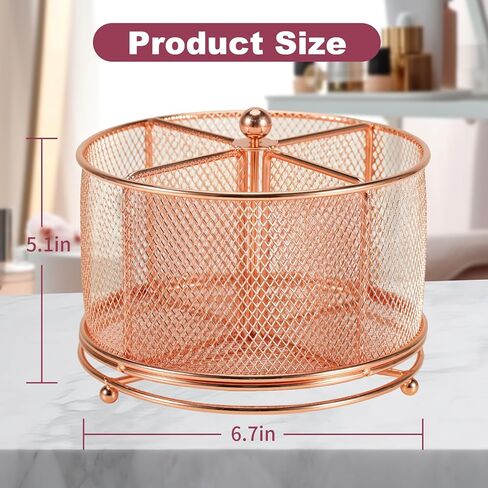 حامل أقلام للمكتب، منظم مكتب شبكي يدور 360 درجة بسعة كبيرة 4 مقصورات، ملحقات مكتبية متعددة الوظائف وحامل فرشاة مكياج للمكتب والمدرسة والمنزل (أسود) in Kuwait