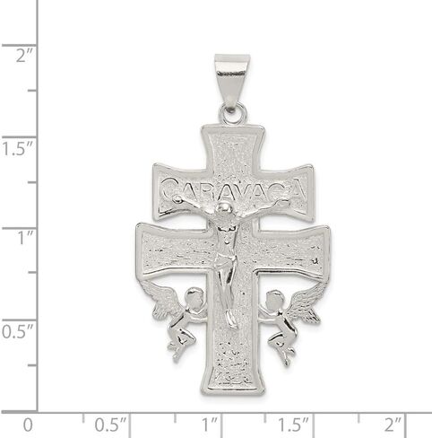 Solid 925 Sterling Silver Large Caravaca INRI Crucifix Cross Pendant Charm in Saudi Arabia