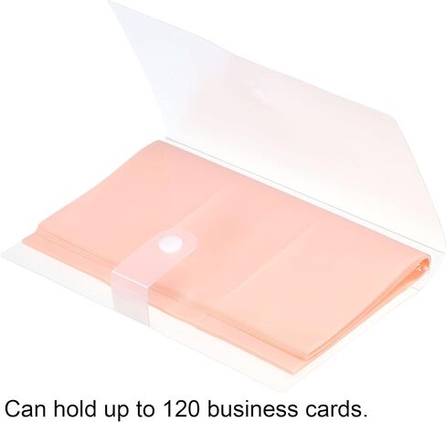 PATIKIL Business Card Holders, 1 Pack Plastic Portable Card Binder Book Name Cards Organizer for Women Men, Pink in Saudi Arabia