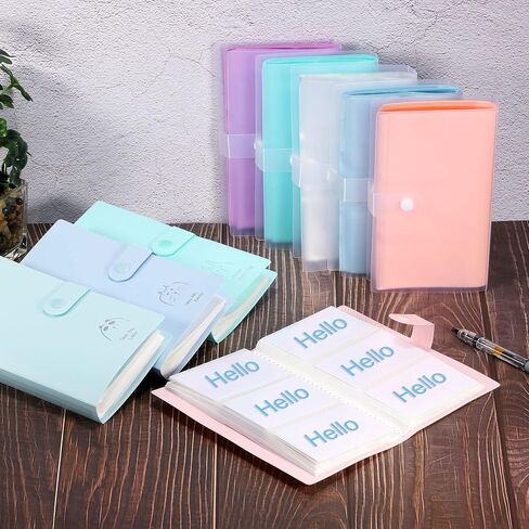 PATIKIL Business Card Holders, 1 Pack Plastic Portable Card Binder Book Name Cards Organizer for Women Men, Pink in Saudi Arabia