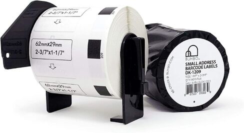 Buhbo Compatible Refill Replacement Label for Brother DK-1209 2-3/7" x 1-1/7" Small Address and Barcode (8 Pack / 800 Labels Per Roll) in Saudi Arabia