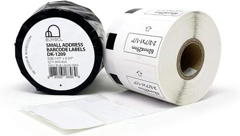 Buhbo Compatible Refill Replacement Label for Brother DK-1209 2-3/7" x 1-1/7" Small Address and Barcode (8 Pack / 800 Labels Per Roll) in Saudi Arabia
