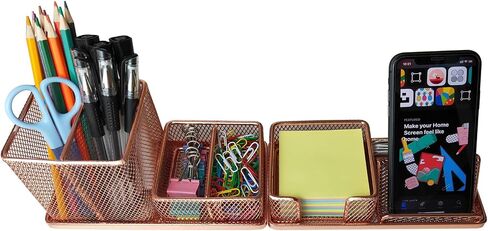 Desk Organizer with Pen Holder, Sticky note holder, Pencil holder, Phone holder and Stationery holder,Home Office Desk organizers and accessories,office desk organizer in Saudi Arabia