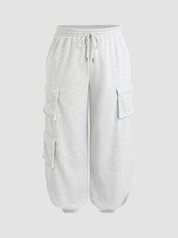 بنطال رياضي نسائي من Beautife بمقاس كبير كاجوال للركض كبير الحجم وفضفاض للتمرين مع جيوب in Kuwait