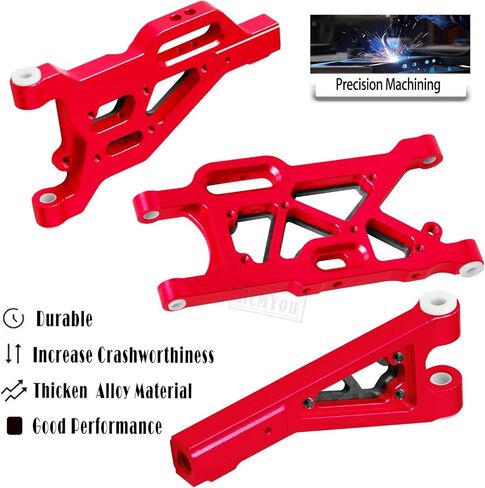 RCMYou Aluminum Suspension A Arms Upgrades Part for 1/8 Typhon 6S,1/7 Felony Infraction Limitless 6S BLX,Front Upper & Front Lower & Rear Lower Suspension A Arms Hops up w/Pivot Balls,Red in Saudi Arabia