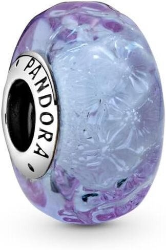 Pandora Wavy Lavender Murano Glass Charm - Compatible Moments Jewelry - Stunning Jewelry for Women - Great Gift for Her - Sterling Silver with Murano Glass - With Gift Box in Saudi Arabia