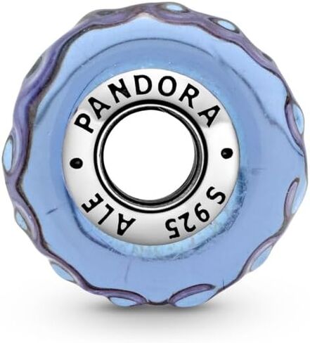 Pandora Wavy Lavender Murano Glass Charm - Compatible Moments Jewelry - Stunning Jewelry for Women - Great Gift for Her - Sterling Silver with Murano Glass - With Gift Box in Saudi Arabia