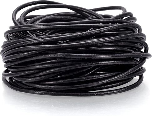Pandahall 15Yards Cowhide Leather Cords 2.5mm Round Leather Rope 3 Colors Braided Leather String Genuine Leather Necklace String for Bracelets Jewelry Shoelaces DIY Crafts in Saudi Arabia