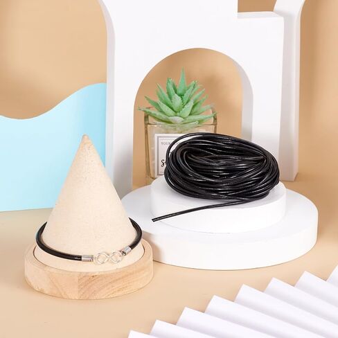 Pandahall 15Yards Cowhide Leather Cords 2.5mm Round Leather Rope 3 Colors Braided Leather String Genuine Leather Necklace String for Bracelets Jewelry Shoelaces DIY Crafts in Saudi Arabia
