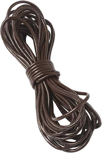 Pandahall 15Yards Cowhide Leather Cords 2.5mm Round Leather Rope 3 Colors Braided Leather String Genuine Leather Necklace String for Bracelets Jewelry Shoelaces DIY Crafts in Saudi Arabia