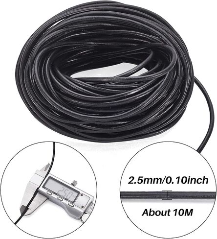 Pandahall 15Yards Cowhide Leather Cords 2.5mm Round Leather Rope 3 Colors Braided Leather String Genuine Leather Necklace String for Bracelets Jewelry Shoelaces DIY Crafts in Saudi Arabia