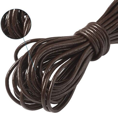 Pandahall 15Yards Cowhide Leather Cords 2.5mm Round Leather Rope 3 Colors Braided Leather String Genuine Leather Necklace String for Bracelets Jewelry Shoelaces DIY Crafts in Saudi Arabia