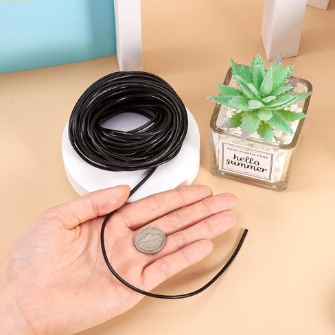 Pandahall 15Yards Cowhide Leather Cords 2.5mm Round Leather Rope 3 Colors Braided Leather String Genuine Leather Necklace String for Bracelets Jewelry Shoelaces DIY Crafts in Saudi Arabia