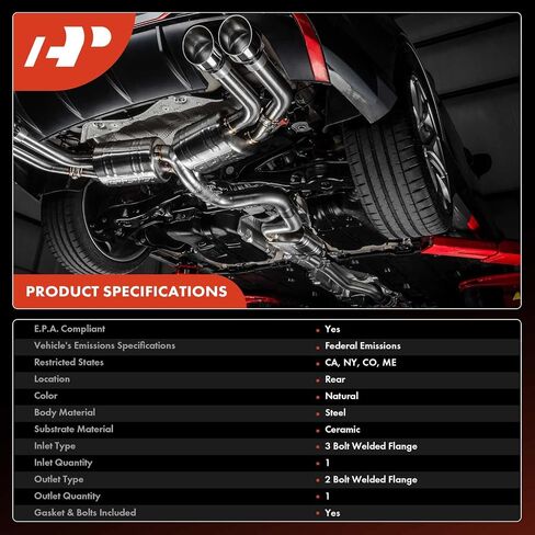 محول حفاز خلفي ممتاز A-متوافق بشكل مباشر مع Subaru Forester 2011-2018، Impreza 2012-2016، Crosstrek 2016، XV Crosstrek 2013-2015، 2.0L 2.5L، متوافق مع EPA، استبدال # 44620AD510 in Saudi Arabia