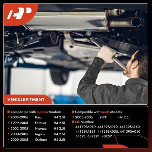 A-Premium Catalytic Converter W/Gasket Kit Direct-Fit Compatible with Saab & Subaru - Forester(99-05), Impreza(02-05), Legacy(00-05), Outback(00-05), Baja(03-06), 9-2X(05-06) - H4 2.5L - EPA Compliant in Saudi Arabia