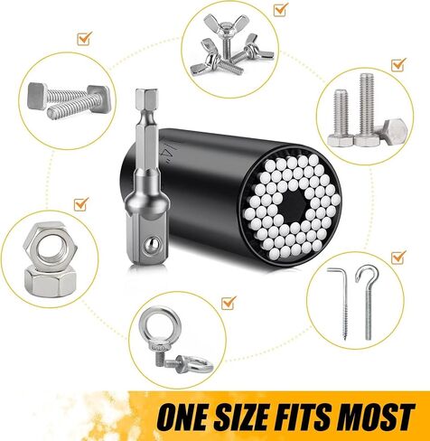 Gifts for Men, Universal Super Socket, Cool Gadgets Tools Birthday Gifts for Boyfriend Dad Husband Him Handyman, Socket Set with Multifunction Adapter to Unscrew Any Bolt(7-19mm)-Silver in Saudi Arabia