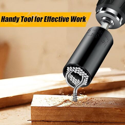 Gifts for Men, Universal Super Socket, Cool Gadgets Tools Birthday Gifts for Boyfriend Dad Husband Him Handyman, Socket Set with Multifunction Adapter to Unscrew Any Bolt(7-19mm)-Silver in Saudi Arabia