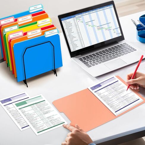 مجلدات ملفات Gloween، 15 حزمة من مجلدات الملفات ذات اللونين بحجم الحروف، مجلدات ألوان متنوعة لتنظيم المستندات - علامات تبويب 1/3 قطع، 5 ألوان in Kuwait