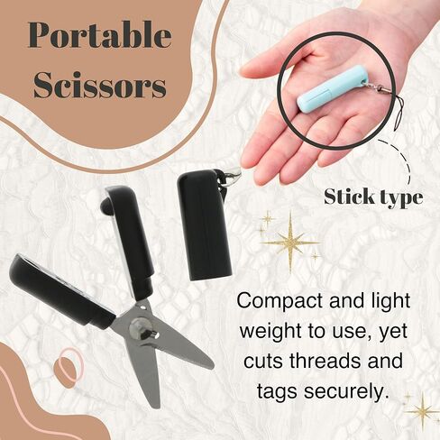 مقص SUN-STAR "STICKYLE" المحمول بأشرطة (صغير)، أسود in Kuwait