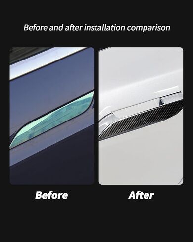 Real Carbon Fiber Door Handle Cover for Tesla Model 3&Y, 4PCS Outside Door Handle Cover Trims Decoration Accessories for Tesla Model 3/Y-2017-2024 (Glossy Carbon Fiber) in Saudi Arabia