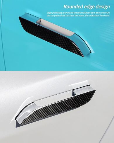 Real Carbon Fiber Door Handle Cover for Tesla Model 3&Y, 4PCS Outside Door Handle Cover Trims Decoration Accessories for Tesla Model 3/Y-2017-2024 (Glossy Carbon Fiber) in Saudi Arabia