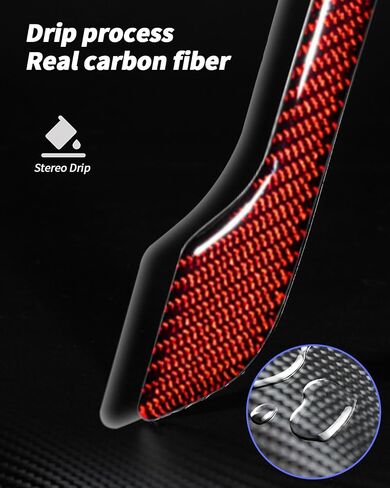 Real Carbon Fiber Door Handle Cover for Tesla Model 3&Y, 4PCS Outside Door Handle Cover Trims Decoration Accessories for Tesla Model 3/Y-2017-2024 (Glossy Carbon Fiber) in Saudi Arabia