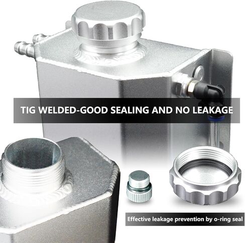 YIEXOVA Engine Coolant for car, Overflow Tank, Coolant Radiator Tank, Reservoir Expansion, Universal Coolant reservoir (Silver-Plastic level indicator connector, 2L) in Saudi Arabia