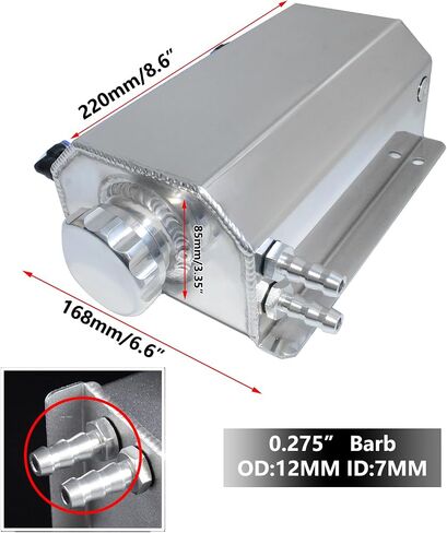 YIEXOVA Engine Coolant for car, Overflow Tank, Coolant Radiator Tank, Reservoir Expansion, Universal Coolant reservoir (Silver-Plastic level indicator connector, 2L) in Saudi Arabia