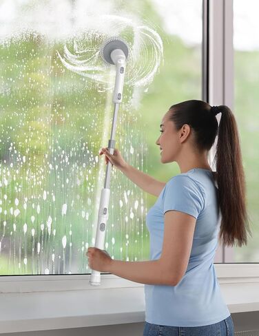 Welzona Electric Spin Scrubber,2024 New Cordless Cleaning Brush,4 Replaceable Brush Heads, Adjustable Extension Handle Electric Cleaning Brush Power Cleaning Brush for Bathroom Floor Tile,Storage Bag in Saudi Arabia