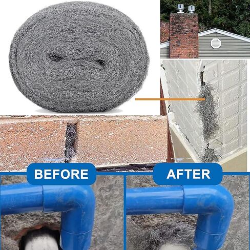 Steel Wool Mice Control Pads Steel Wool Rodent Barrier Kit Steel Wool for Rodent Control Gap Blocker Fill Fabric for Holes Holes/Siding/Pipeline/Vents 4 Pack in Kuwait