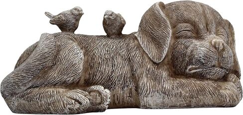 Gift Essentials Pet Memorial Statue, Dog with Birds Pet Grave Marker or Garden Memorial Stone in Saudi Arabia
