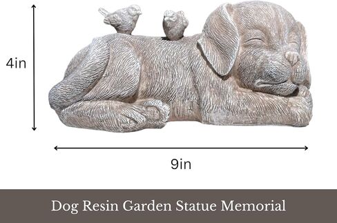 Gift Essentials Pet Memorial Statue, Dog with Birds Pet Grave Marker or Garden Memorial Stone in Saudi Arabia