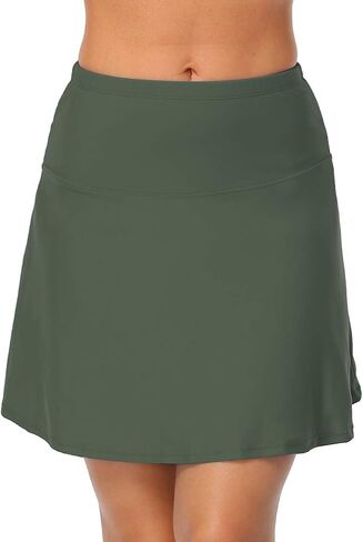 Hilor Women's High Waisted Swim Bottom Athletic Swimsuits Retro Bathing Suit Bottom Tankini Skirt with Panty in Saudi Arabia